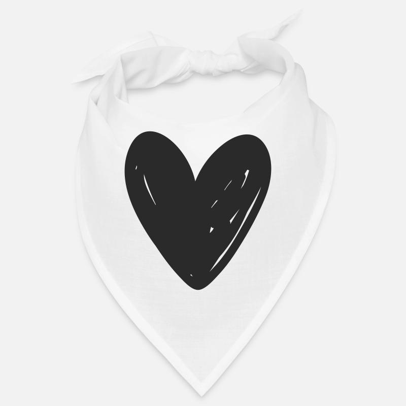 Hand Drawn Heart Sketch Design Bandana