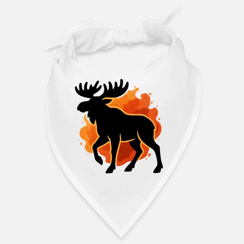 Flaming moose silhouette Bandana