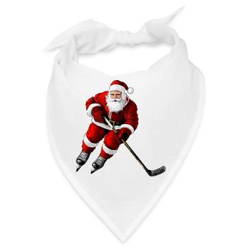 Weihnachten Eishockeyspieler - Bandana - Weiß - Vorne