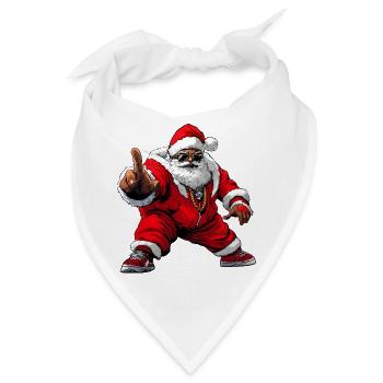 Hip-Hop Weihnachtsmann / Rapper - Bandana - Weiß - Vorne