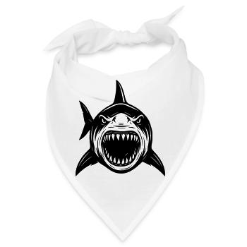 Weißer Hai Shark Attack Angriff  - Bandana - Weiß - Vorne
