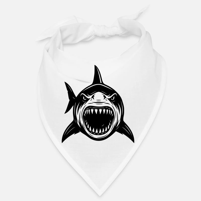 Weißer Hai Shark Attack Angriff  - Bandana - Weiß