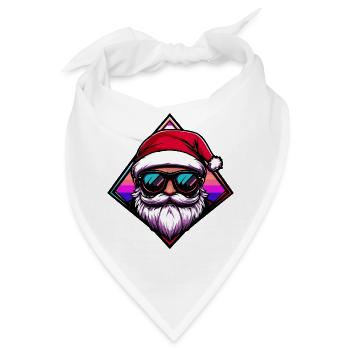 Santa mit Sonnenbrille  - Bandana - Weiß - Vorne