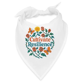 Kultiviere Resilienz Floral Heart - Bandana - Weiß - Vorne