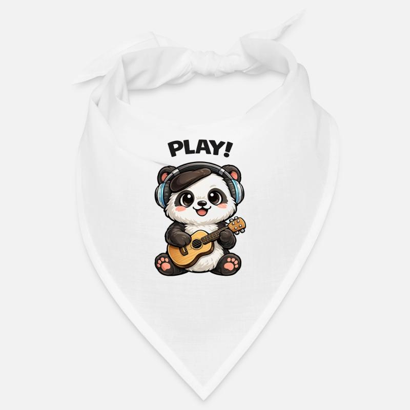 Guitariste Panda avec casque Bandana
