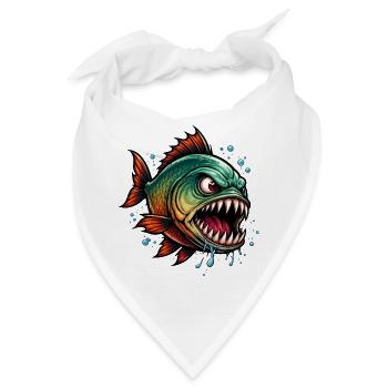 Piranha Tiefseejäger - Bandana - Weiß - Vorne