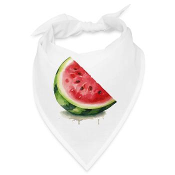 Aquarell-Wassermelone Scheibe - Bandana - Weiß - Vorne