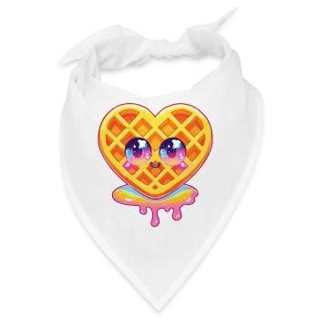 Kawaii Waffelherz Farbglanz - Bandana - Weiß - Vorne