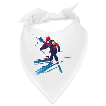 Biathlet im Farbwirbel - Bandana - Weiß - Vorne
