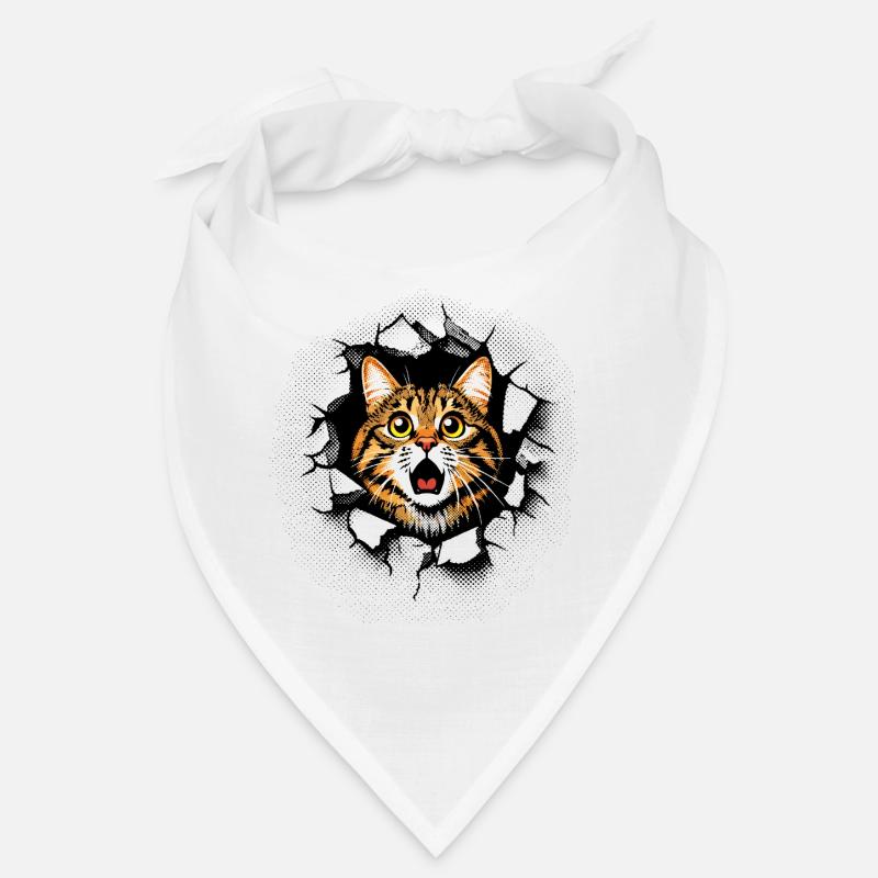 Cat Head Wall Hole Cracks Breakthrough Bandana