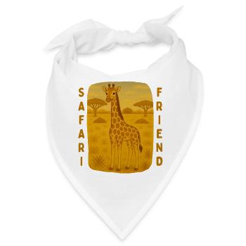 Giraffe in der goldenen Savanne - Bandana - Weiß - Vorne