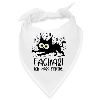 Fachabi 2026 Ich habe fertig! Katze - Bandana - Weiß - Vorne