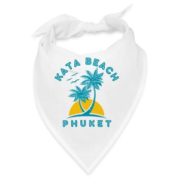 Kata Beach Phuket Palme Sonnenuntergang - Bandana - Weiß - Vorne