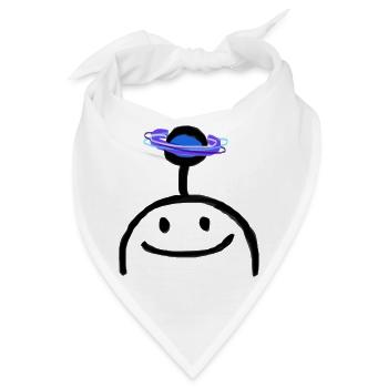 Neon-Kosmosring um blauen Orb - Bandana - Weiß - Vorne