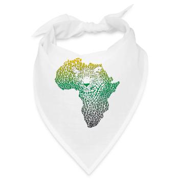 Africa-_continent_silhouette-_leopard_head_and_ - Bandana - Weiß - Vorne