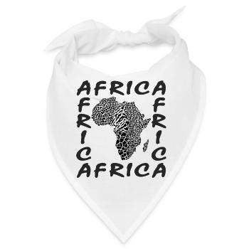 Africa-_continent_silhouette-_wild_animal_skin_ - Bandana - Weiß - Vorne