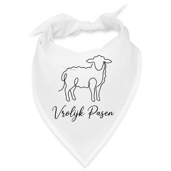 Vrolijk Pasen, Schattig Lammetje Shirt, Tasche - Bandana - Weiß - Vorne