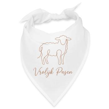 Vrolijk Pasen, Schattig Lammetje Shirt - Bandana - Weiß - Vorne