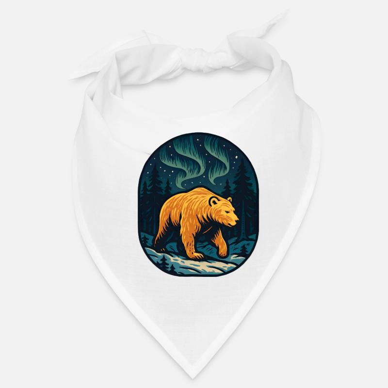 Northern Lights Bear in the Forest Bandana