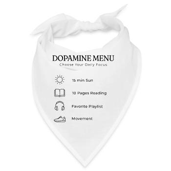 Dopamine Menu Backprint – Aesthetic Self Care - Bandana - Weiß - Vorne
