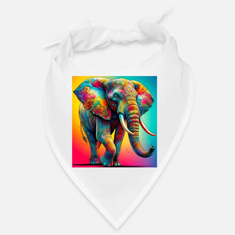 Elefant - Bandana - Weiß