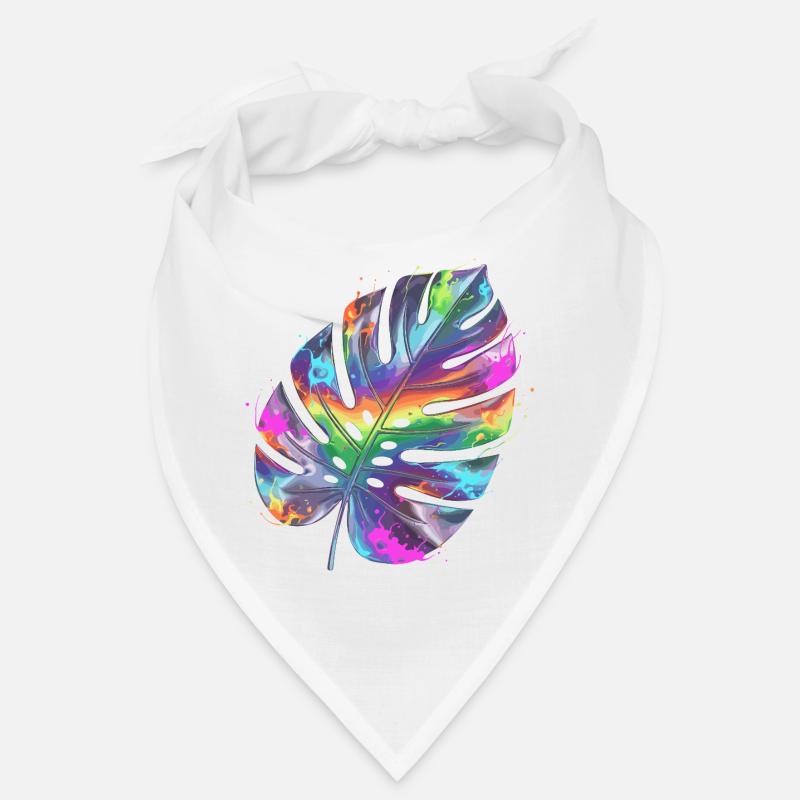 Regenbogen Monstera Wasserfarbe Bandana