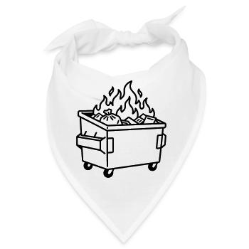 Müllcontainer-Feuer - Bandana - Weiß - Vorne