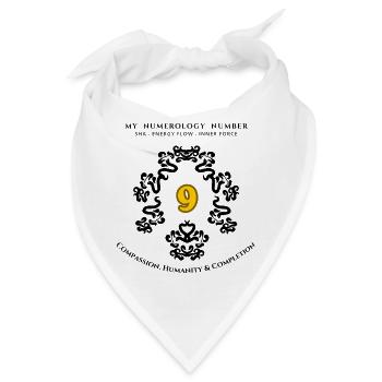 Nummer 9 Symbol für Mitgefühl und Menschlichkeit - Bandana - Weiß - Vorne