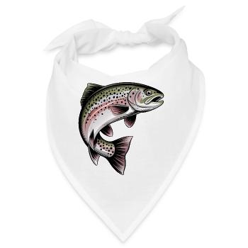 Forelle Angeln - Bandana - Weiß - Vorne