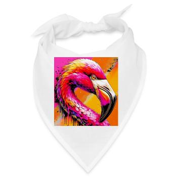 Flamingo - Bandana - Weiß - Vorne
