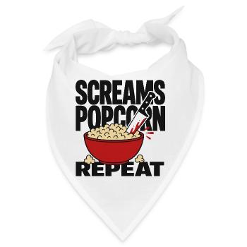 Screams Popcorn Repeat - Bandana - Weiß - Vorne