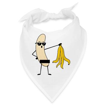Nackte Banane - Striptease Banana with Sunglasses - Bandana - Weiß - Vorne
