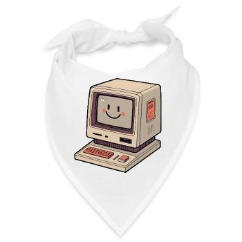 Retro-Computer-Kawaii-Lächeln - Bandana - Weiß - Vorne