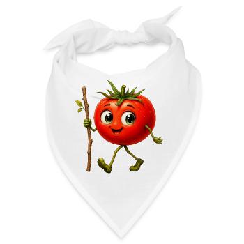 Tomate mit Stock - Bandana - Weiß - Vorne