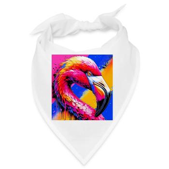 Flamingo - Bandana - Weiß - Vorne