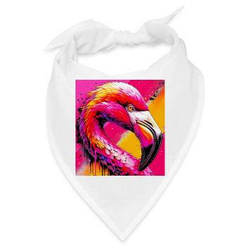 Flamingo - Bandana - Weiß - Vorne