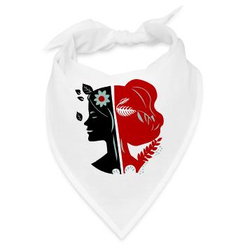 Frauengesicht - Bandana - Weiß - Vorne