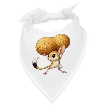 Maus mit Erdnuss-Riese - Bandana - Weiß - Vorne