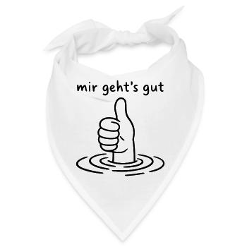 Mir geht's gut - Thumbs up - Daumen hoch - Bandana - Weiß - Vorne