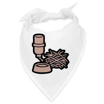 Meerschweinchen Zubehör Haustier Heu Käfig - Bandana - Weiß - Vorne