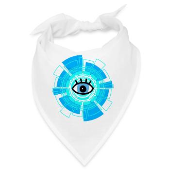 Auge in Neon-Schaltkreisen - Bandana - Weiß - Vorne