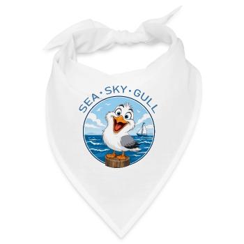 Möwe auf dem Haufen - Bandana - Weiß - Vorne