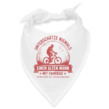 Niemals alten Mann mit Fahrrad – Vintage - Bandana - Weiß - Vorne