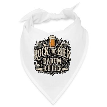 Rock Und Bier - Bandana - Weiß - Vorne