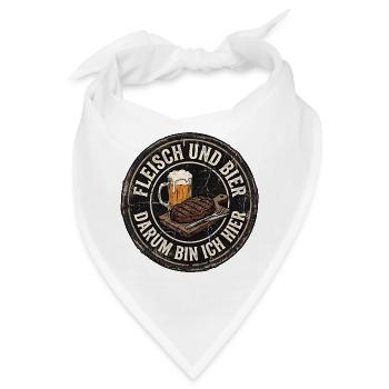 Fleisch Und Bier - Bandana - Weiß - Vorne
