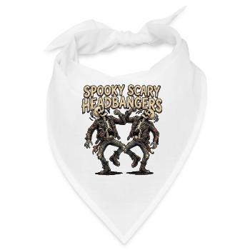 Heavy Metal Headbanger Skelett - Bandana - Weiß - Vorne