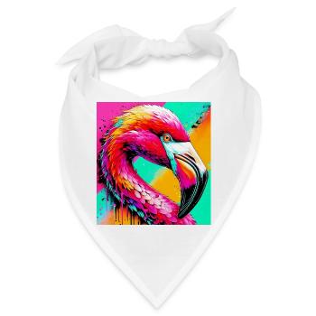 Flamingo - Bandana - Weiß - Vorne