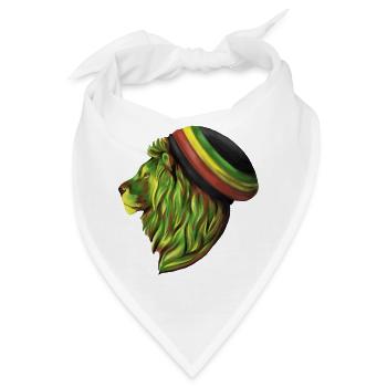Rastafari Löwenkopf  - Bandana - Weiß - Vorne