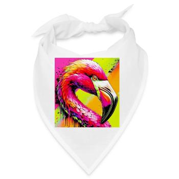Flamingo - Bandana - Weiß - Vorne