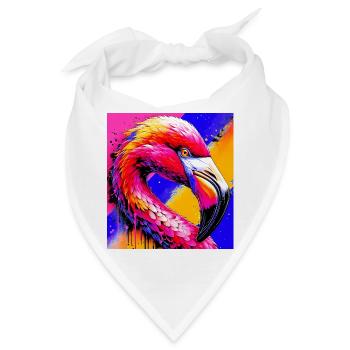 Flamingo - Bandana - Weiß - Vorne